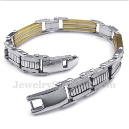 Trapezarmband Aus Titan Und Gold Für Herren