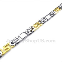 Herrenarmband Aus Titan Und Gold Mit Griechischem Mäandermuster