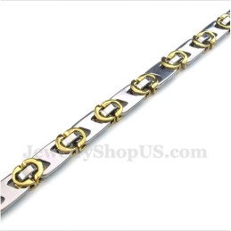 Herren-Armband Aus Titan Und Gold Mit Halbmond