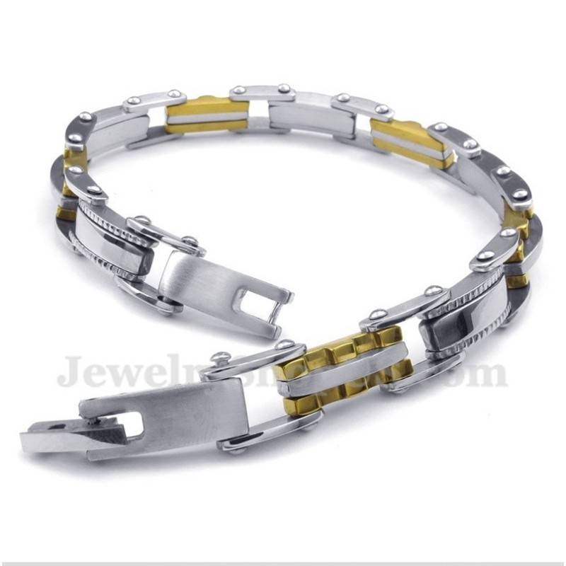 Gezacktes Titan-Gold-Armband Für Herren Gezacktes Titan-Gold-Armband Für Herren