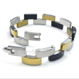 Herrenarmband Aus Titan Und Gold In Schwarz