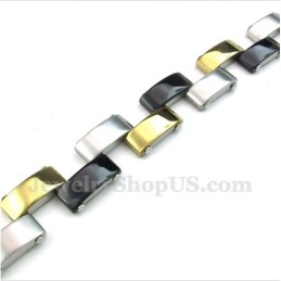 Herrenarmband Aus Titan Und Gold In Schwarz