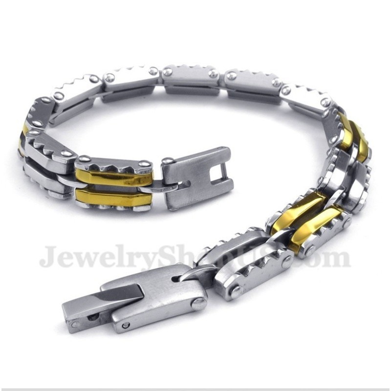 Gezacktes Titan-Gold-Armband Für Herren Gezacktes Titan-Gold-Armband Für Herren