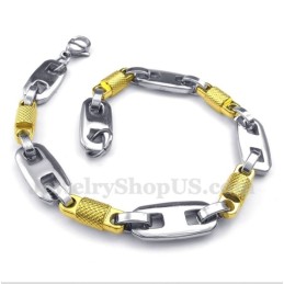 Herren-Zylinderarmband Aus Titan Und Gold