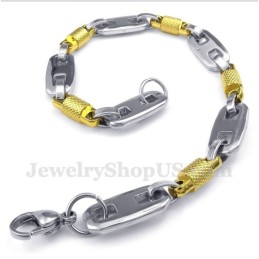 Herren-Zylinderarmband Aus Titan Und Gold