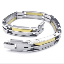 Herren-Kabelarmband Aus Titan Und Gold
