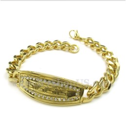 Herrenarmband Aus Titan Und Gold Mit Diamanten Im Griechischen Mäandermuster