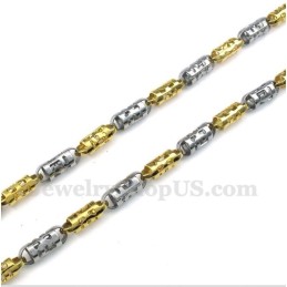 Herren Titan Gold Hohlzylinder Halskette