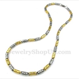 Herren Titan Gold Hohlzylinder Halskette