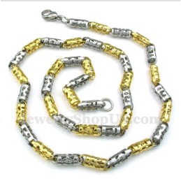 Herren Titan Gold Hohlzylinder Halskette