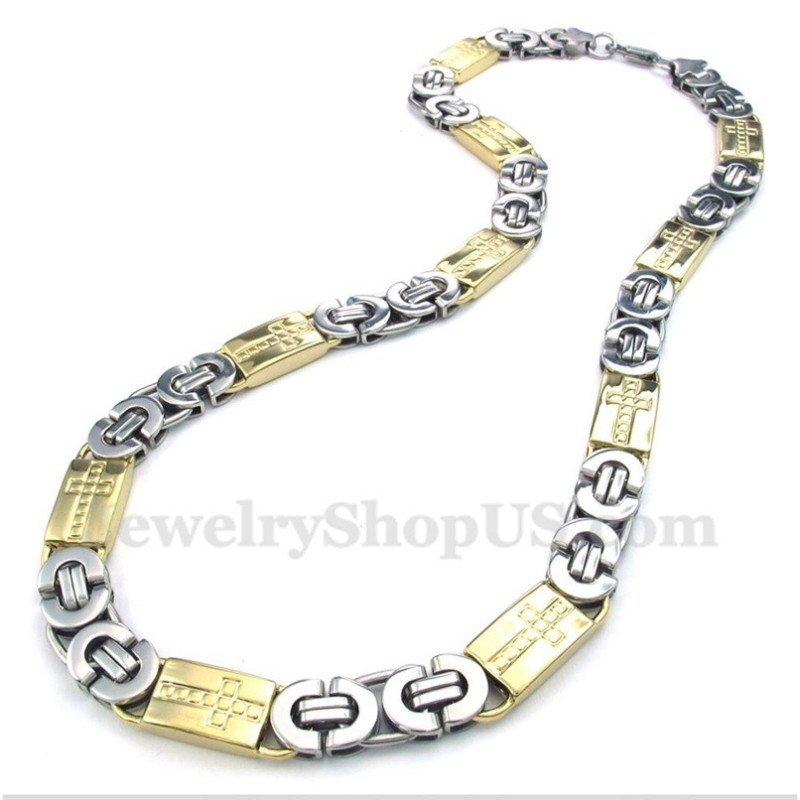 Herren Titan Gold Kreuz Halskette Herren Titan Gold Kreuz Halskette