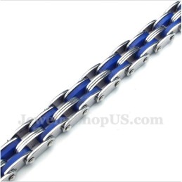 Herrenarmband Aus Titan Und Blauem Kautschuk