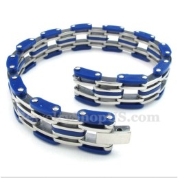 Herrenarmband Aus Titan Und Blauem Kautschuk