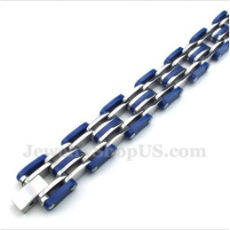 Herrenarmband Aus Titan Und Blauem Kautschuk