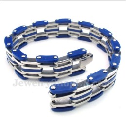 Herrenarmband Aus Titan Und Blauem Kautschuk