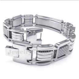 Herrenarmband Aus Titan Und Weißer Kohlefaser