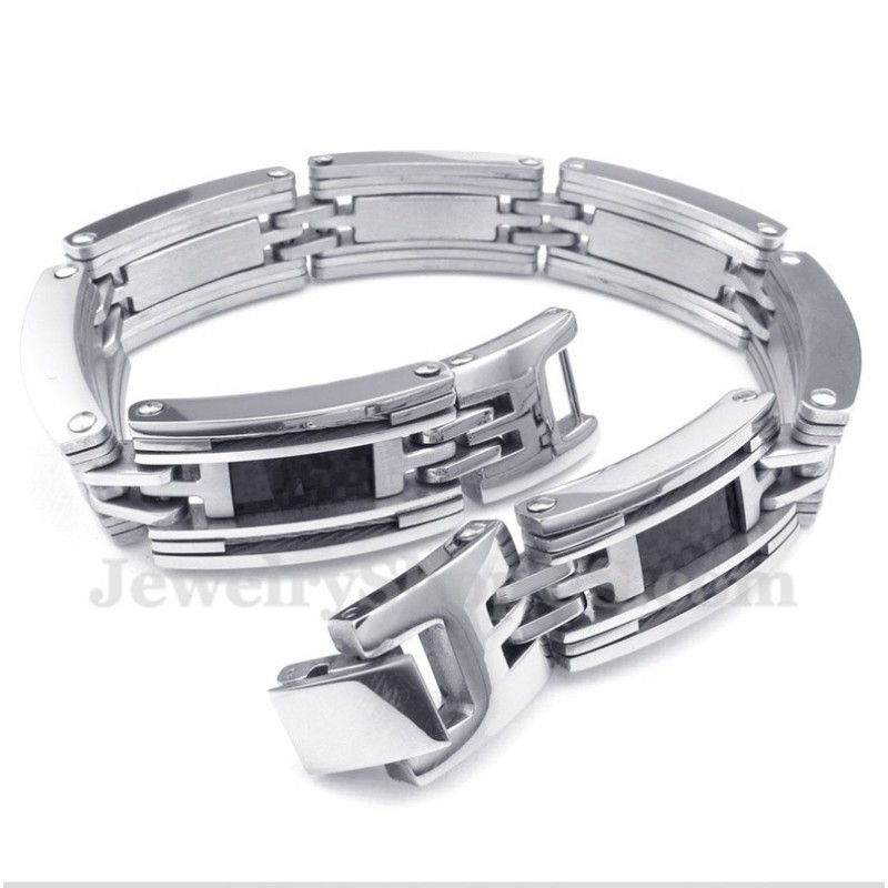 Herrenarmband Aus Titan Und Kohlefaserkabel Herrenarmband Aus Titan Und Kohlefaserkabel