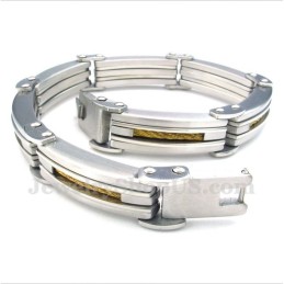 Herren-Kabelarmband Aus Titan Und Gold