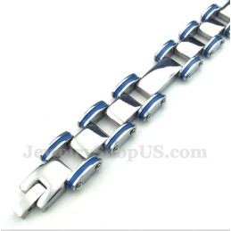 Herrenarmband Aus Titan Und Blauem Kautschuk