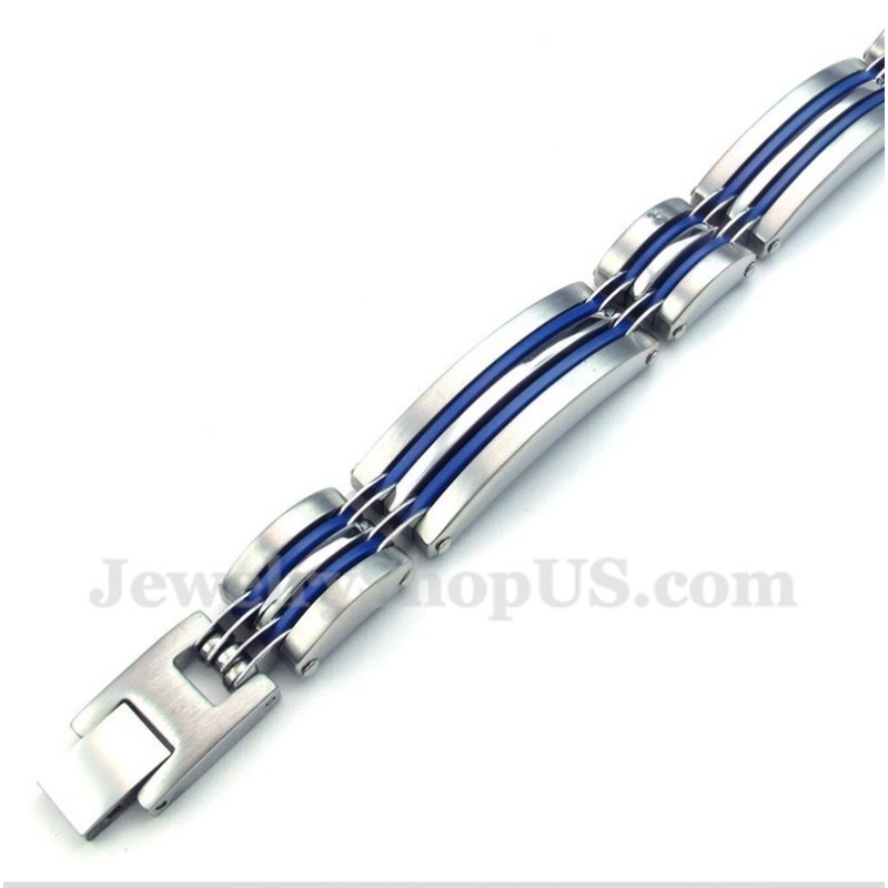 Herrenarmband Aus Titan In Blau Herrenarmband Aus Titan In Blau
