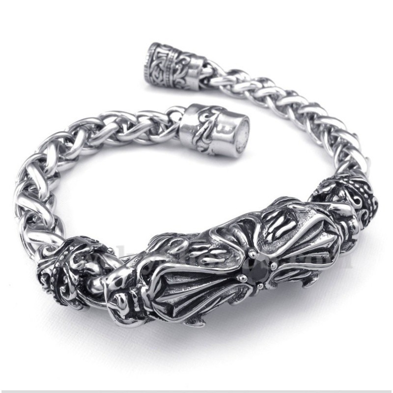Herrenarmband Aus Titan Mit Gegossenen Diamanten Herrenarmband Aus Titan Mit Gegossenen Diamanten
