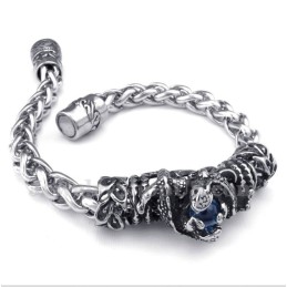 Herrenarmband Aus Titan Mit Blauen Diamanten
