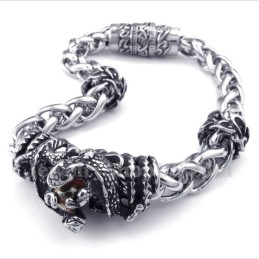 Herrenarmband Aus Titan Mit Roten Diamanten