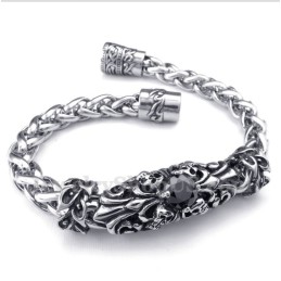 Herrenarmband Aus Titanguss Mit Schwarzen Diamanten