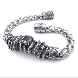 Herrenarmband Aus Titanguss Mit Schwarzen Diamanten