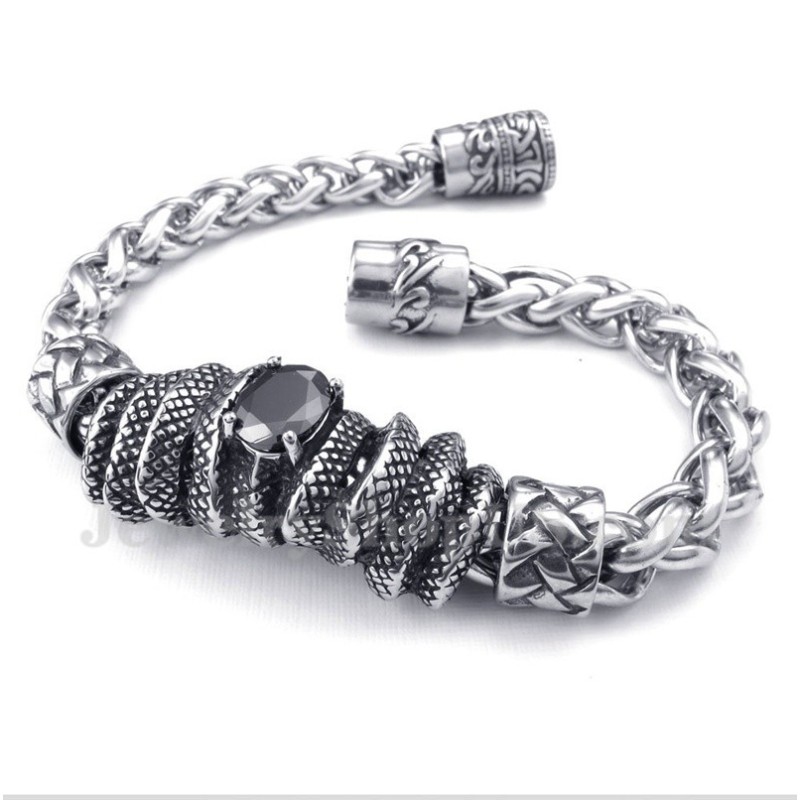 Herrenarmband Aus Titanguss Mit Schwarzen Diamanten Herrenarmband Aus Titanguss Mit Schwarzen Diamanten