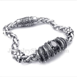 Herrenarmband Aus Titanguss Mit Schwarzen Diamanten
