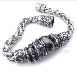 Herrenarmband Aus Titanguss Mit Schwarzen Diamanten