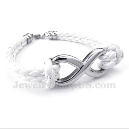 Herren-Lederarmband Aus Titan Mit Unendlichkeitssymbol