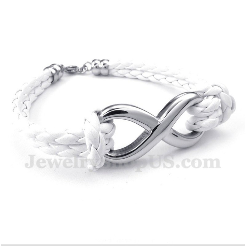 Herren-Lederarmband Aus Titan Mit Unendlichkeitssymbol Herren-Lederarmband Aus Titan Mit Unendlichkeitssymbol