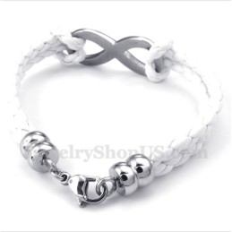 Herren-Lederarmband Aus Titan Mit Unendlichkeitssymbol