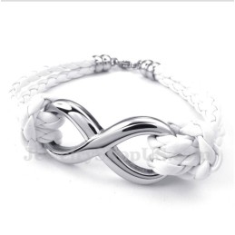 Herren-Lederarmband Aus Titan Mit Unendlichkeitssymbol