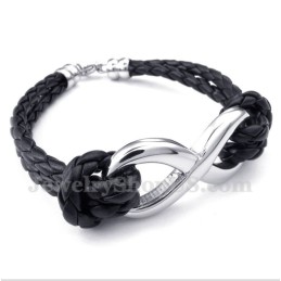 Herren-Lederarmband Aus Titan Mit Unendlichkeitssymbol