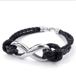 Herren-Lederarmband Aus Titan Mit Unendlichkeitssymbol