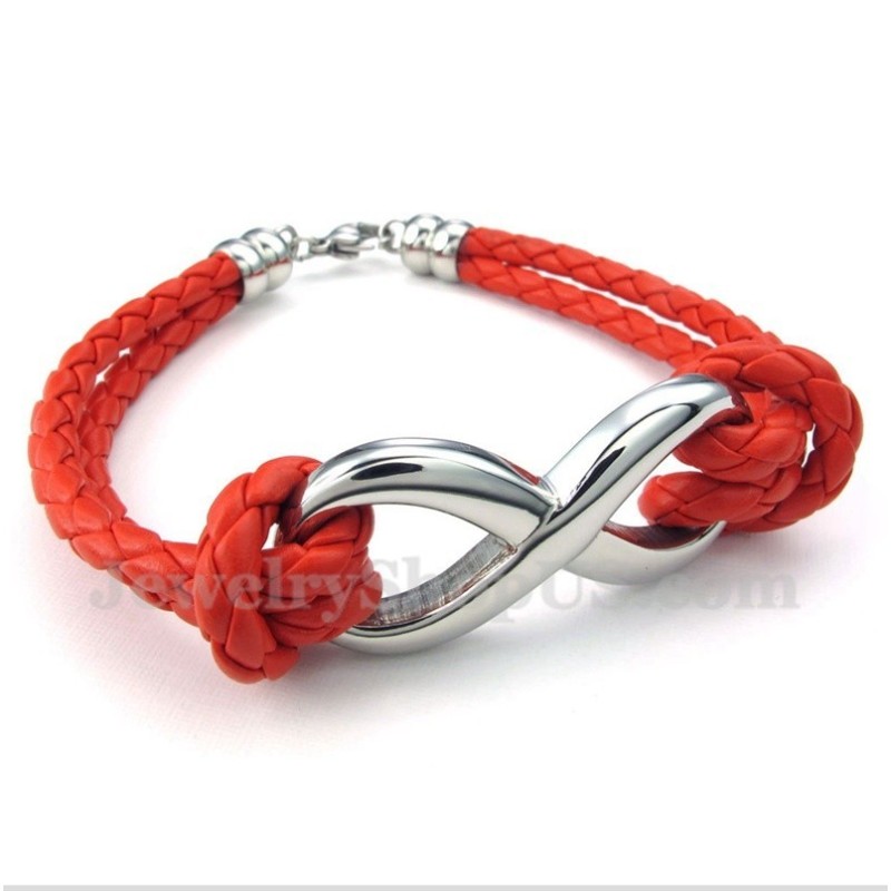 Herren-Lederarmband Aus Titan Mit Unendlichkeitssymbol Herren-Lederarmband Aus Titan Mit Unendlichkeitssymbol