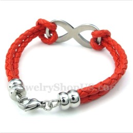 Herren-Lederarmband Aus Titan Mit Unendlichkeitssymbol