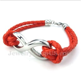 Herren-Lederarmband Aus Titan Mit Unendlichkeitssymbol