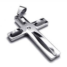 Modischer Titan-Anhänger Mit Wellenkreuz