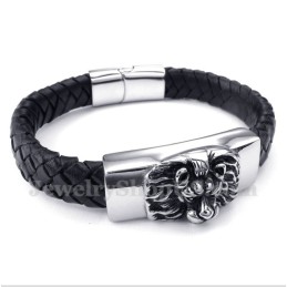Herren Titan Löwenkopf Lederarmband
