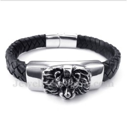 Herren Titan Löwenkopf Lederarmband