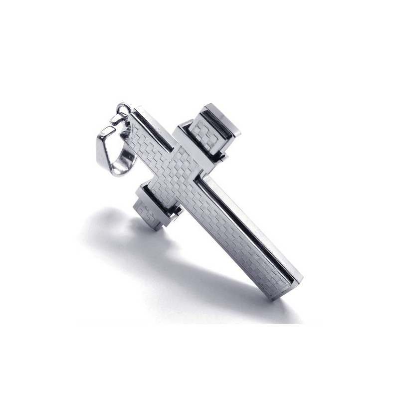 Modischer Kreuzanhänger Aus Titan (Silber) Modischer Kreuzanhänger Aus Titan (Silber)
