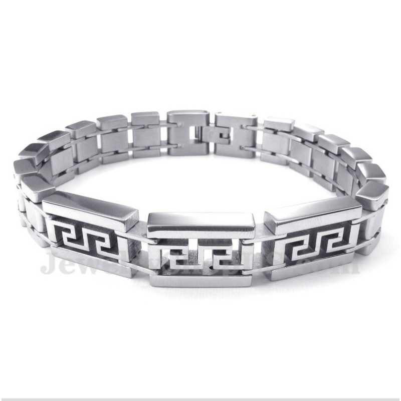 Herrenarmband Aus Titan Mit Griechischem Mäandermuster Herrenarmband Aus Titan Mit Griechischem Mäandermuster