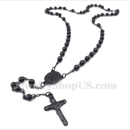 Herren Titan Schwarz Jesus Halskette