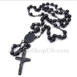 Herren Titan Schwarz Jesus Halskette