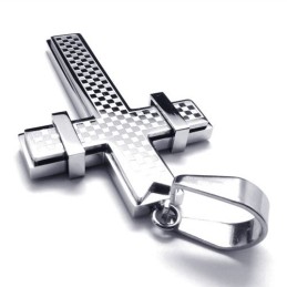 Modischer Kreuzanhänger Aus Titan (Silber)