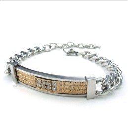 Damen Titan Gold Diamant Paar Armband